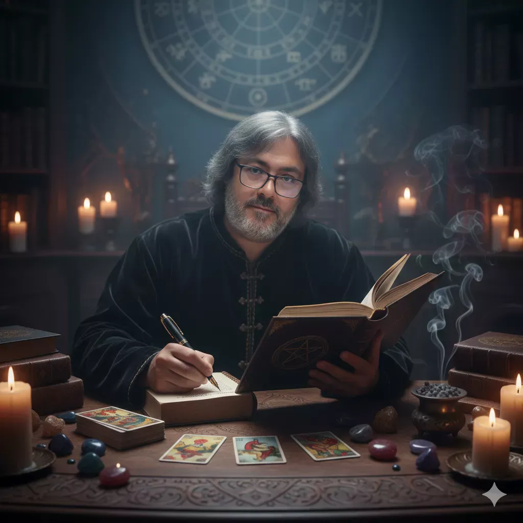 El Autor escribiendo El M&eacute;todo Lenormand